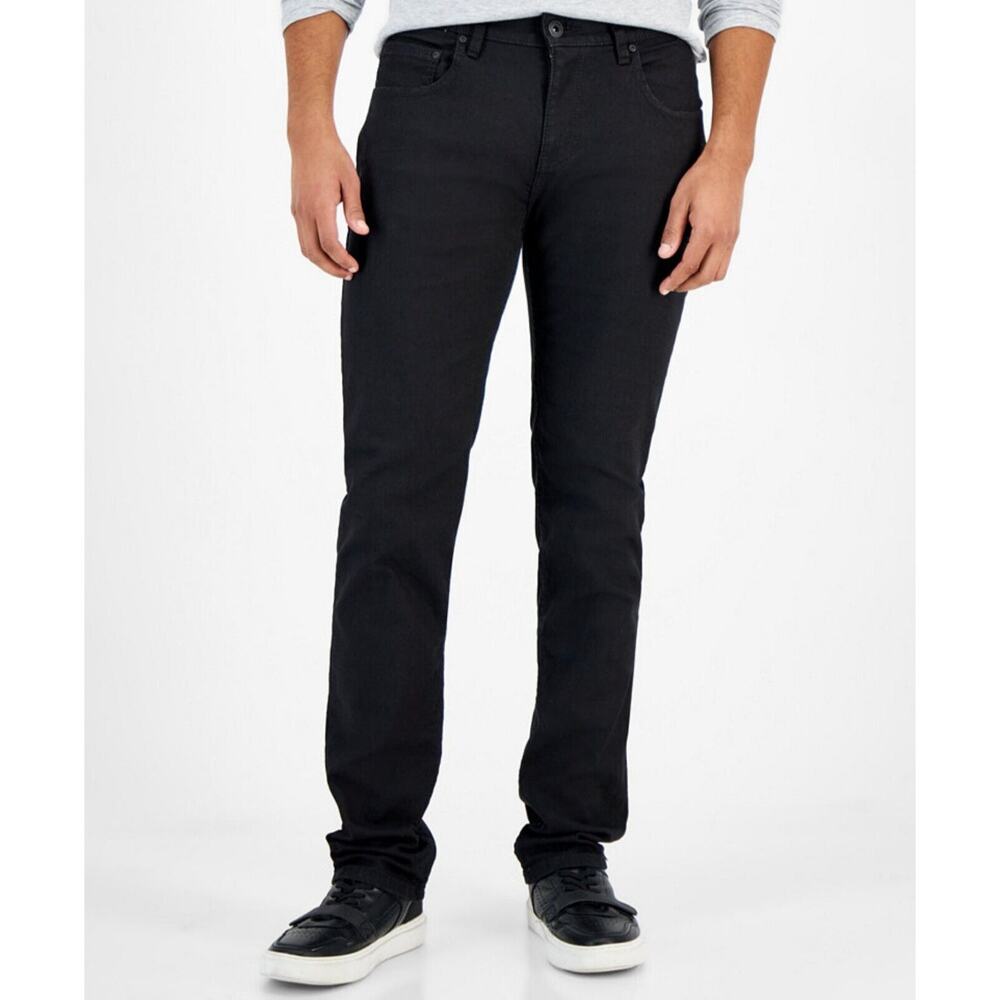 INC Concepts Denim Jeans Slim Straight Dark Black Zip Front Mens 30x30 FAST SHIP